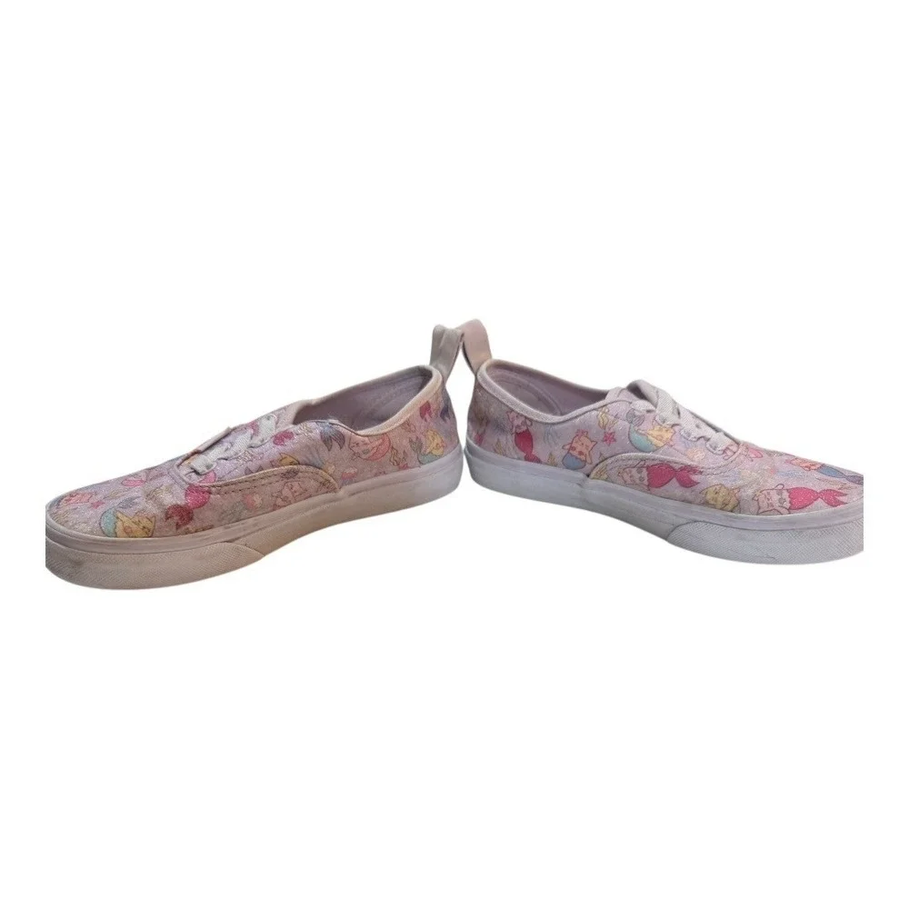 Retired Mermaid purmaids Cat Vans Sneakers Kids sz 2 Pink Glitter Low Top  Shoes